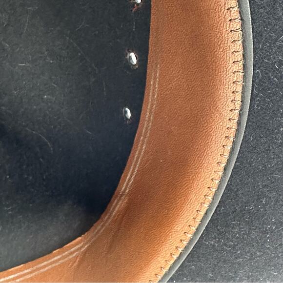 Vintage Wrangle Felted Calf Skin Band Cowboy Hat - BLACK - Picture 5 of 8